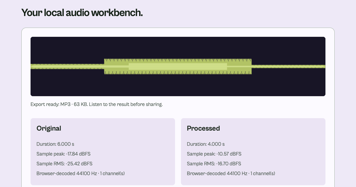 Podcast Audio Cleanup Studio: Trim, Normalize & Export | Super preview