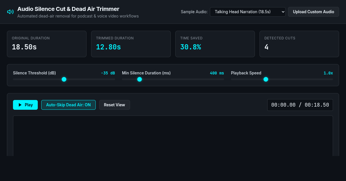 Audio Silence Cut & Dead Air Trimmer preview