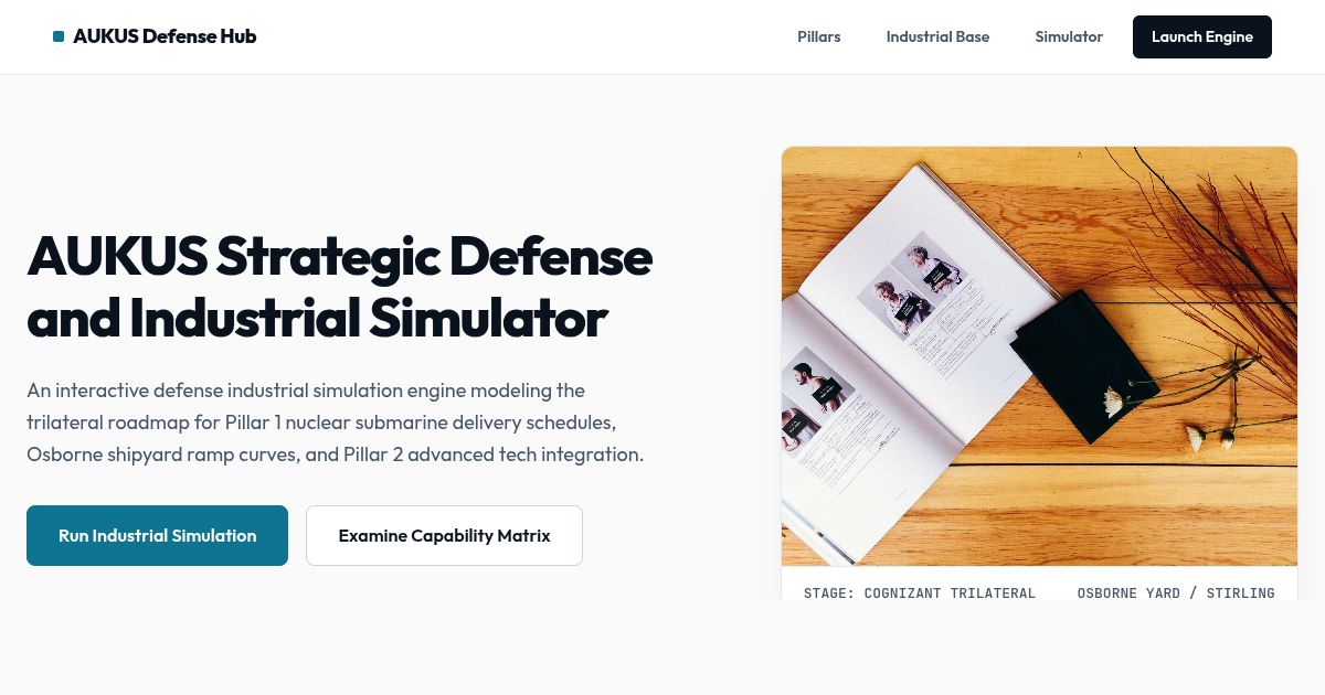 AUKUS Strategic Defense & Industrial Simulation Engine preview