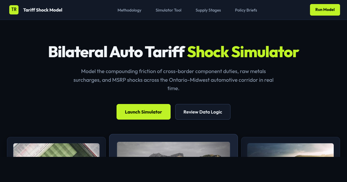 US-Canada Auto, Parts & Steel Tariff Shock Simulator preview