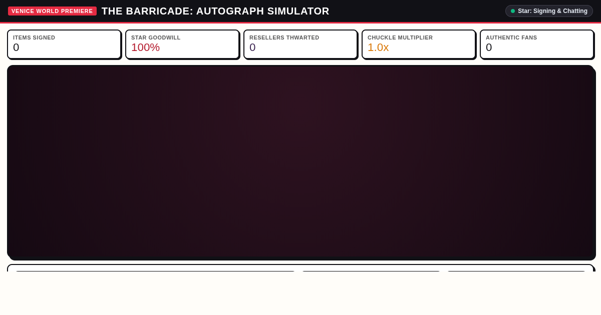 The Barricade: Premiere Autograph Simulator preview