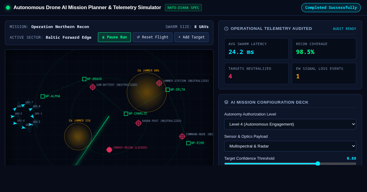 Autonomous Drone AI Mission Planner & Telemetry Simulator preview