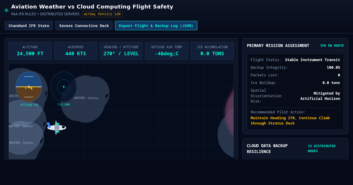 Aviation Weather vs Cloud Computing Data Flight Safety & Atmosphere Simulator preview