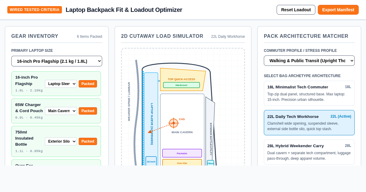 Laptop Backpack Fit & Loadout Optimizer preview