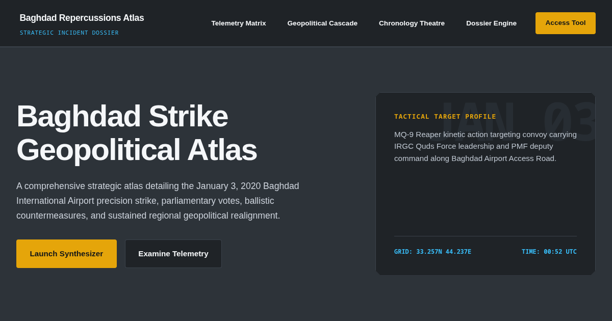 Baghdad Strike & Diplomatic Repercussions Atlas preview
