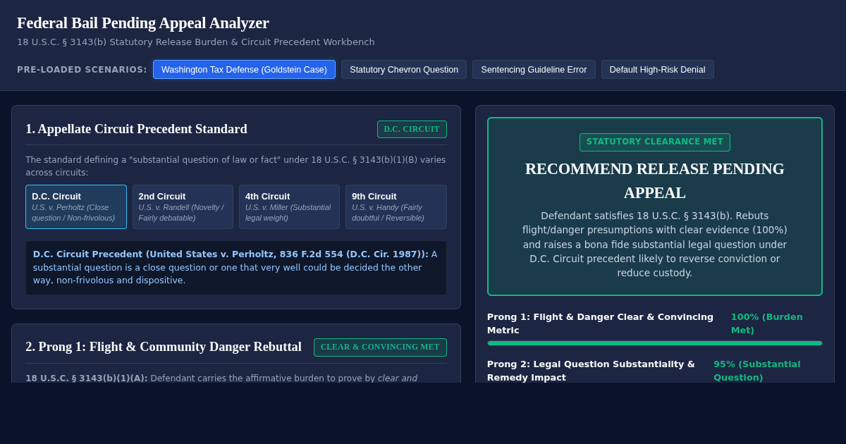 Federal Bail Pending Appeal Analyzer preview