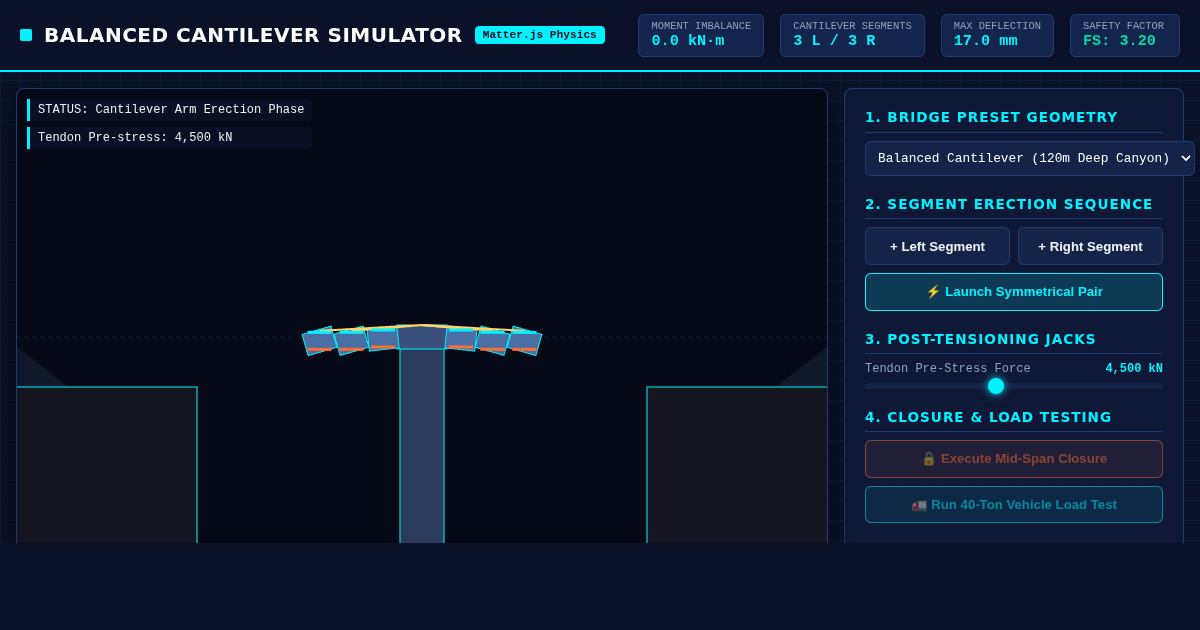 Balanced Cantilever Bridge Engineering Simulator preview