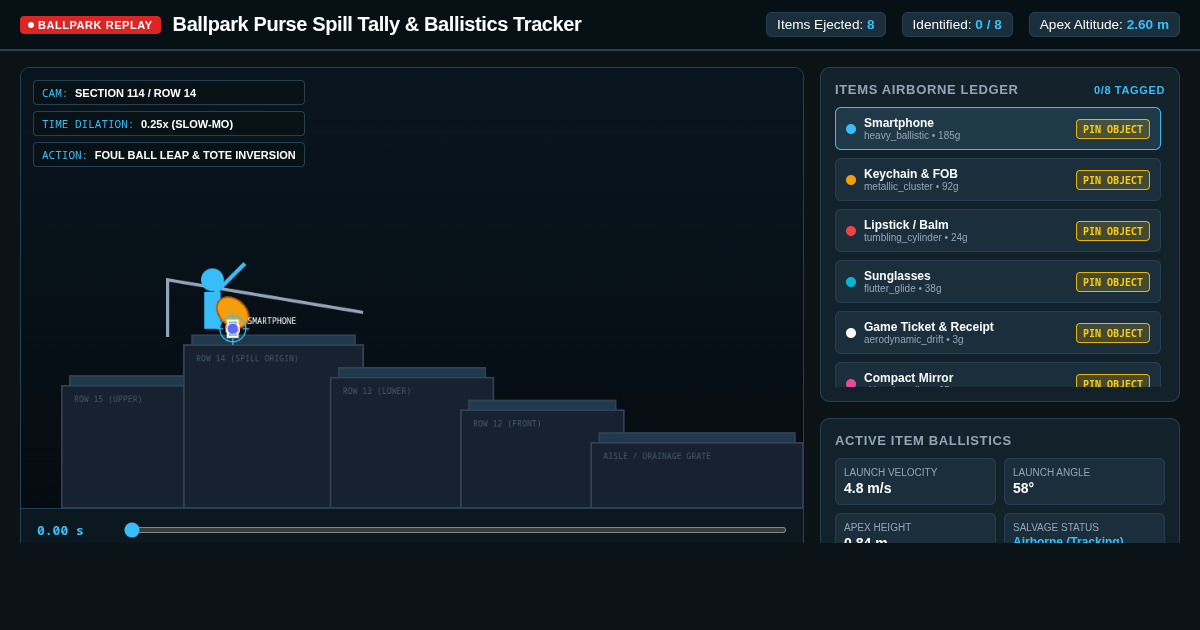 Ballpark Purse Spill Tally & Ballistics Tracker preview