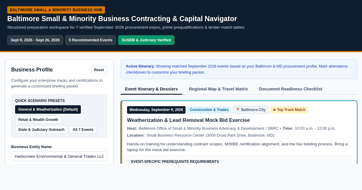 Baltimore Small & Minority Business Contracting & Capital Navigator preview