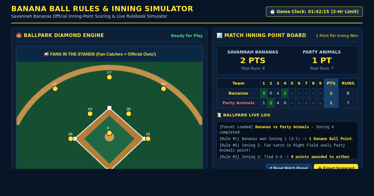 Banana Ball Rules & Inning Simulator preview