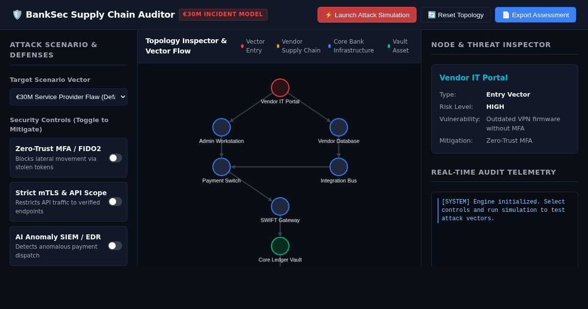 Banking Supply Chain Fraud & Security Control Simulator preview