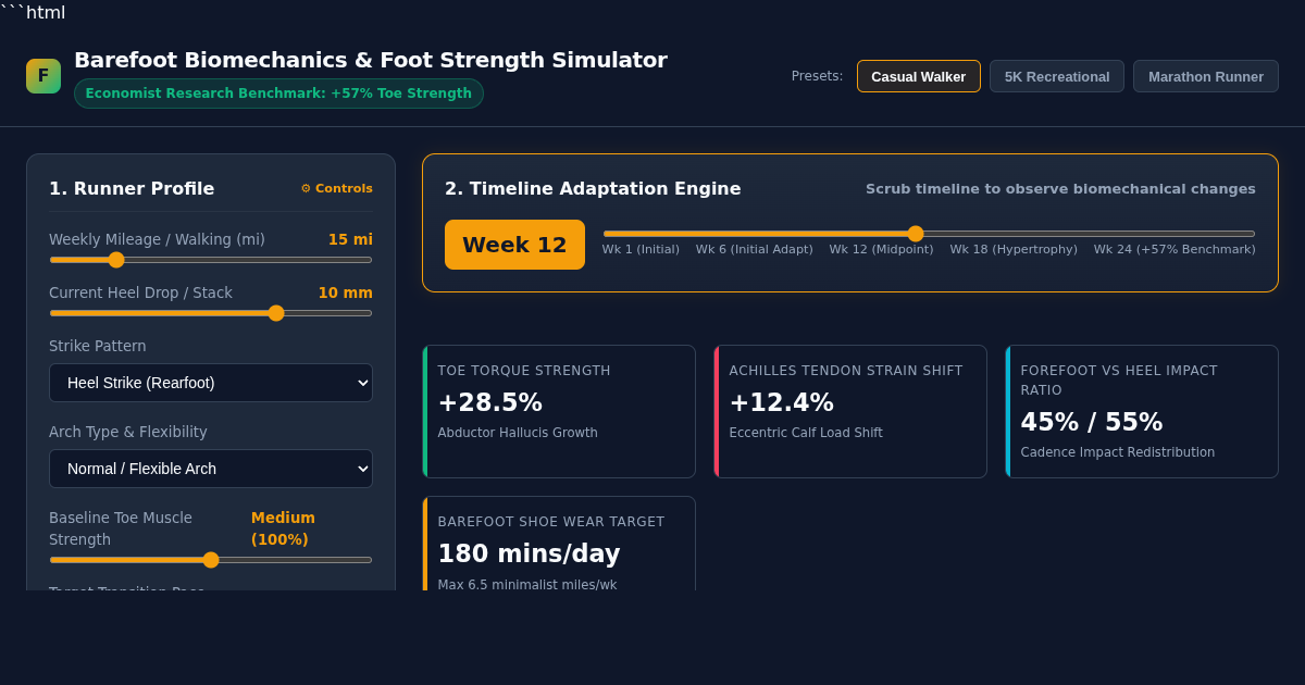 Barefoot Biomechanics & Foot Strength Transition Simulator preview