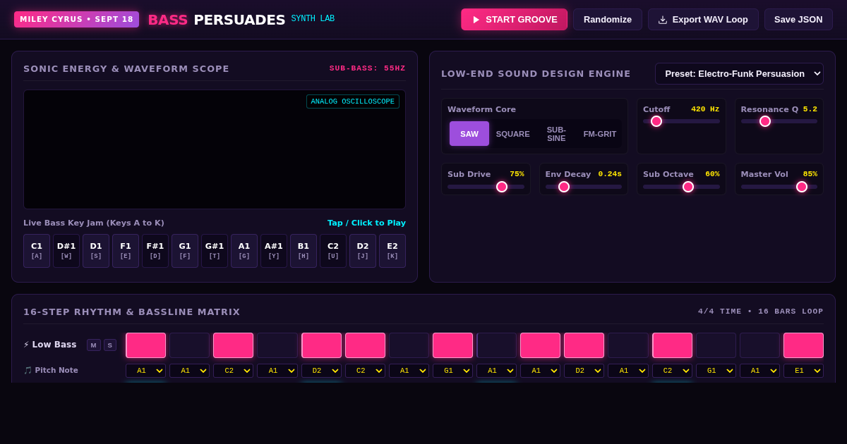 Bass Persuades - Low-End Synthesizer & Groove Sequencer preview