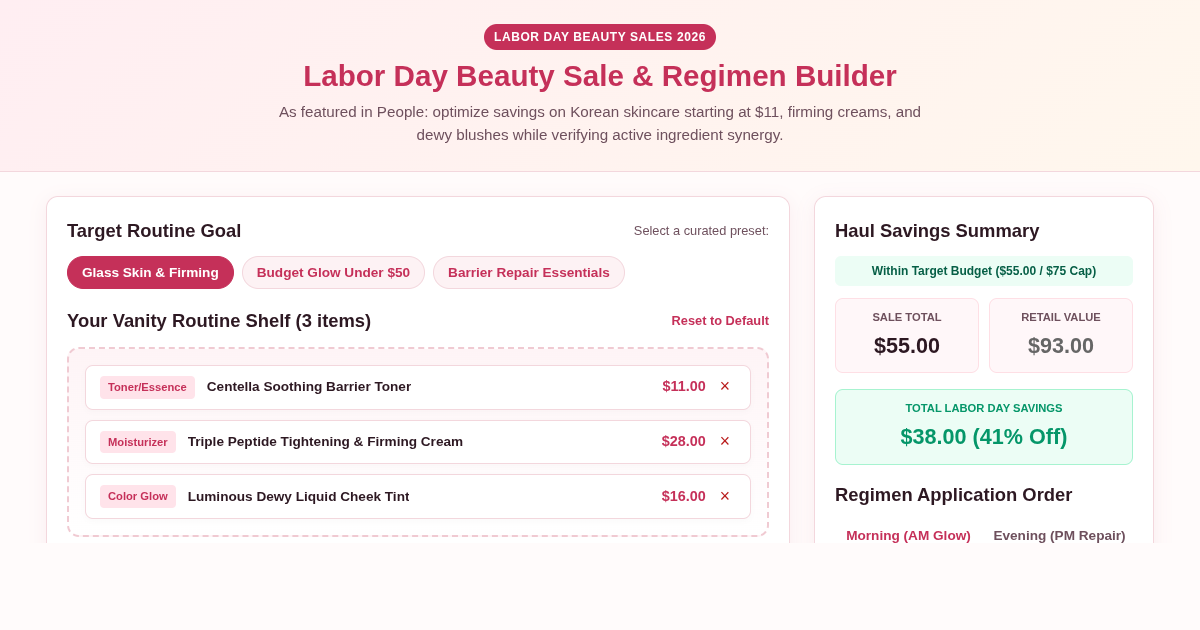 Labor Day Beauty Sale & Regimen Builder preview