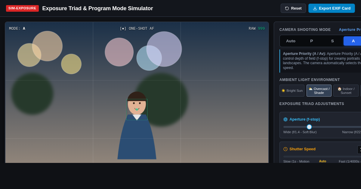 Exposure Triad & Program Mode Simulator preview
