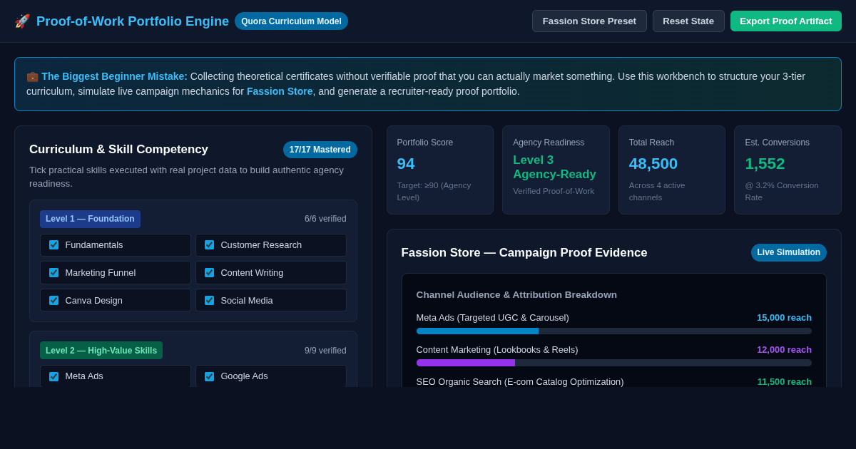 Beginner Digital Marketing Portfolio Builder & Curriculum Map preview