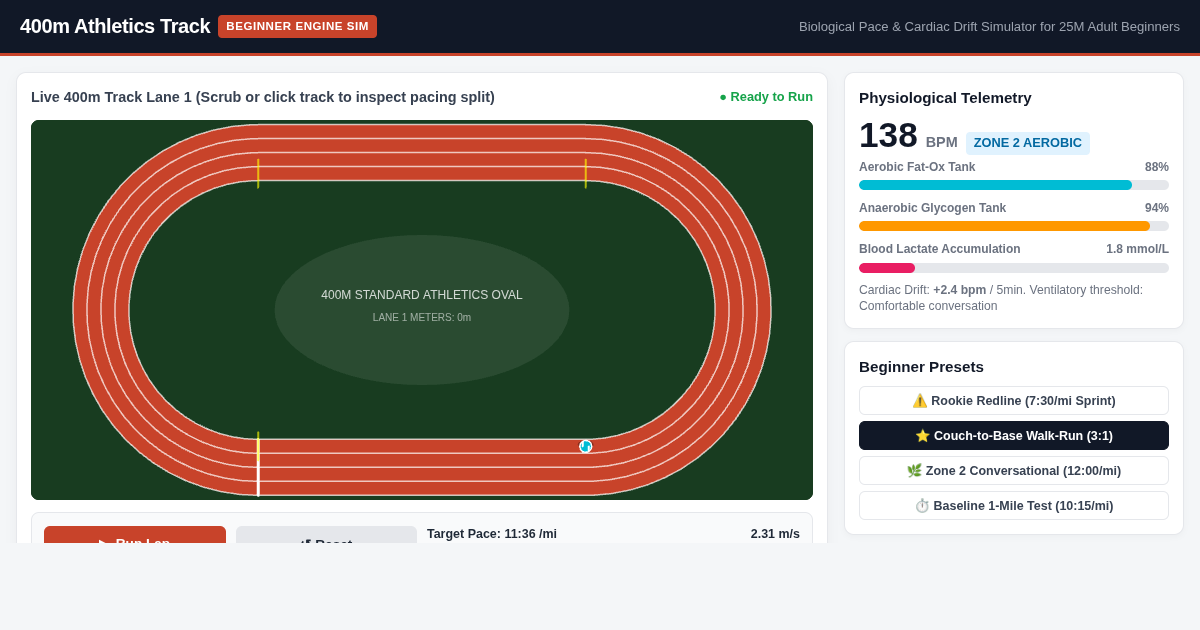 Beginner Runner Track & Pacing Simulator preview