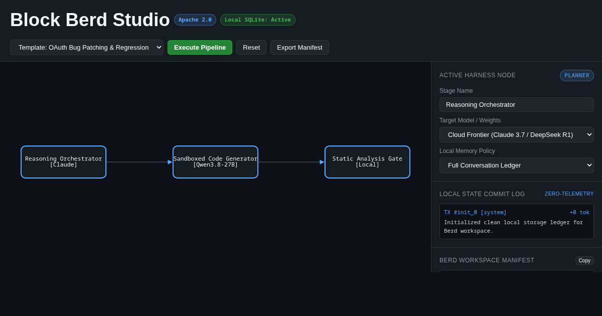 Block Berd Agent Workspace & Local State Studio preview
