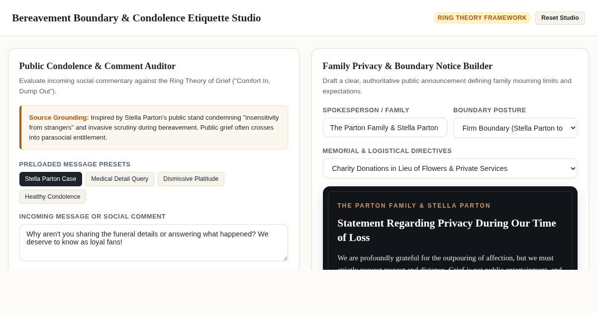 Bereavement Boundary & Condolence Etiquette Studio preview