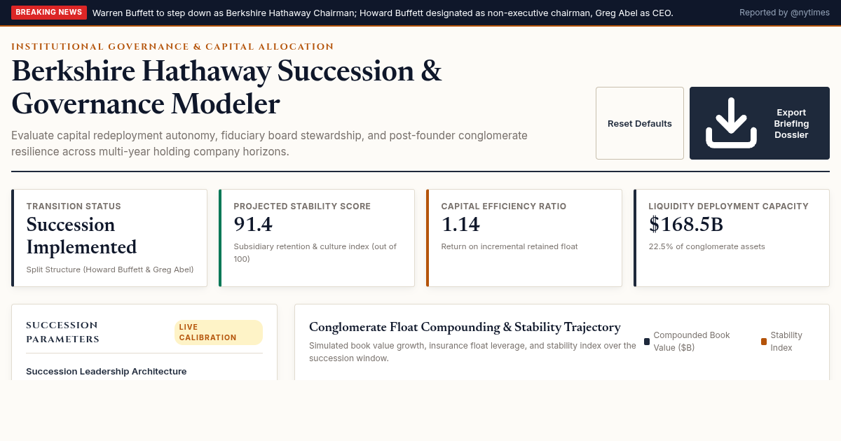 Berkshire Hathaway Succession & Governance Modeler preview