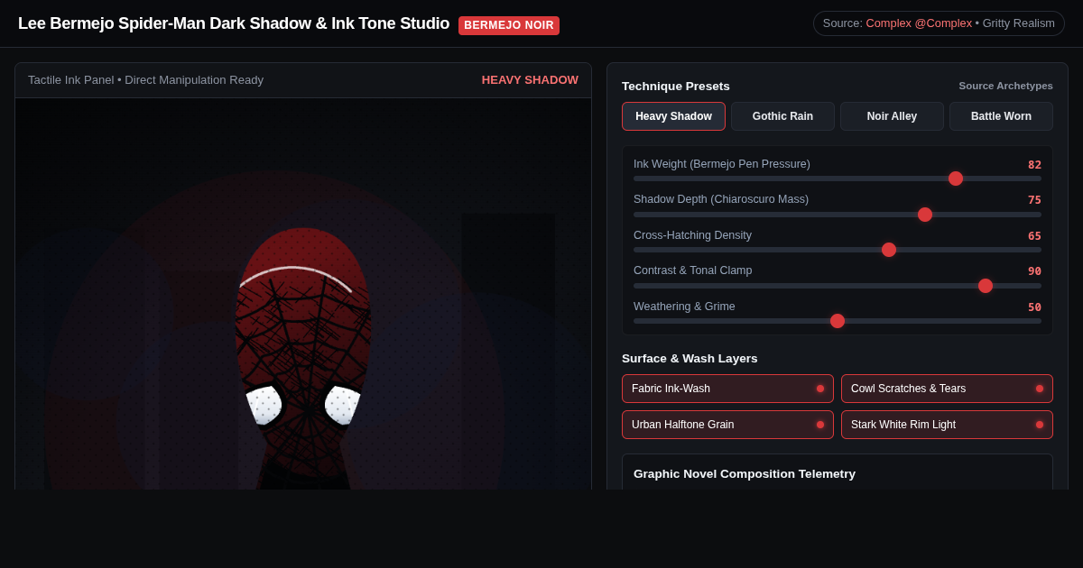 Lee Bermejo Spider-Man Dark Shadow & Ink Tone Studio preview