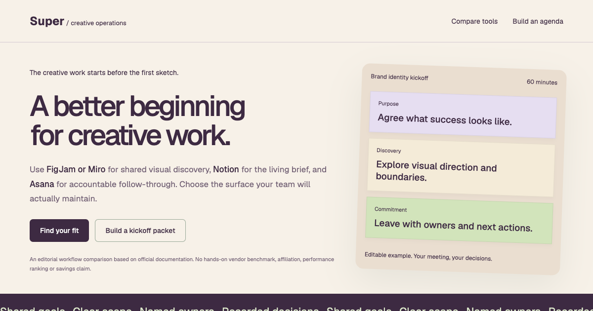 Creative kickoff tools preview
