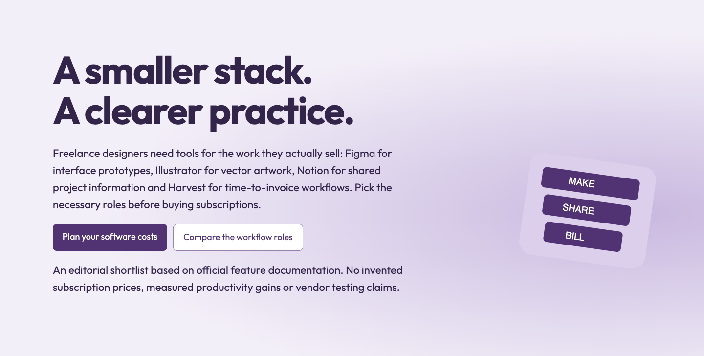 Freelance software stack preview