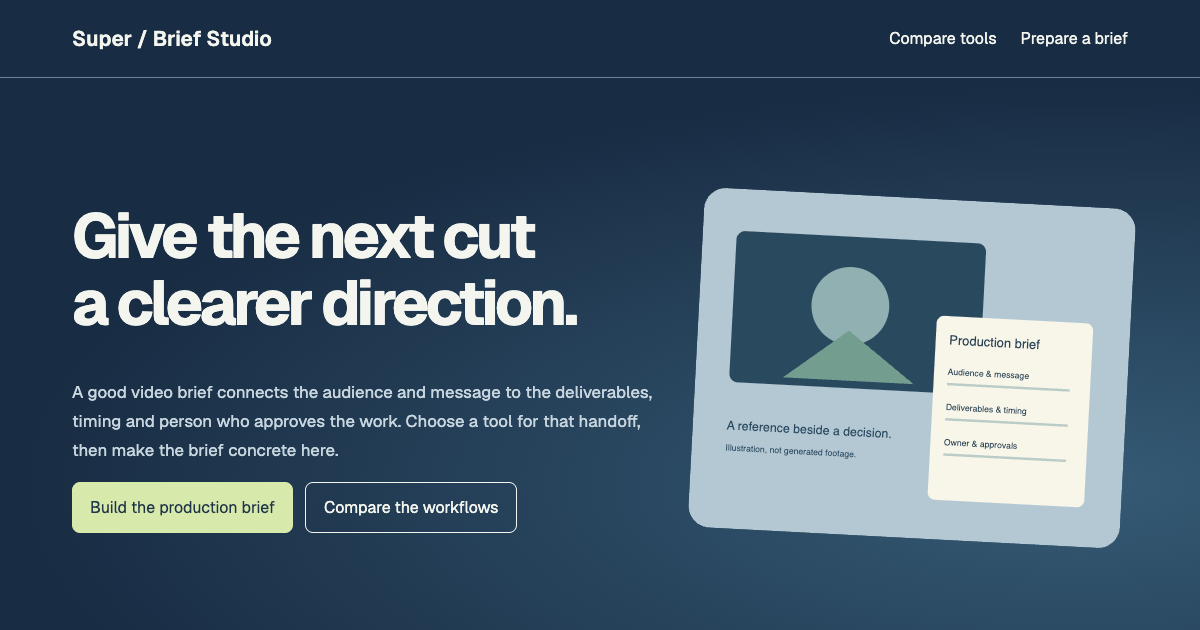 Best Video Brief Tools & Production Brief Studio | Super preview
