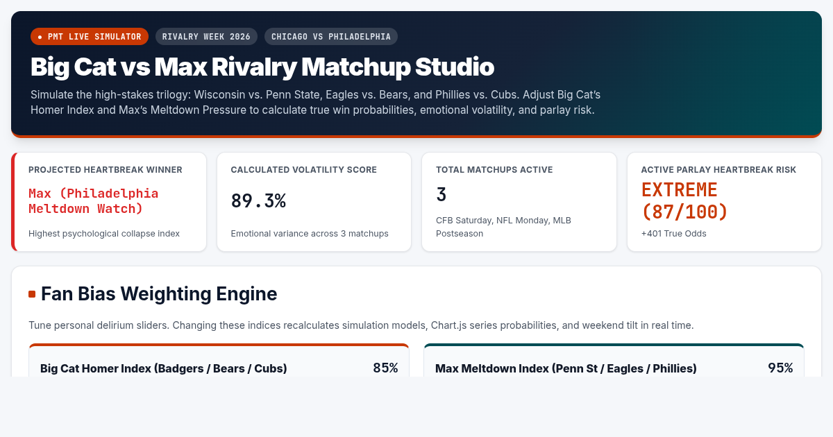 Big Cat vs Max Rivalry Matchup Studio | PMT Rivalry Week Simulator preview