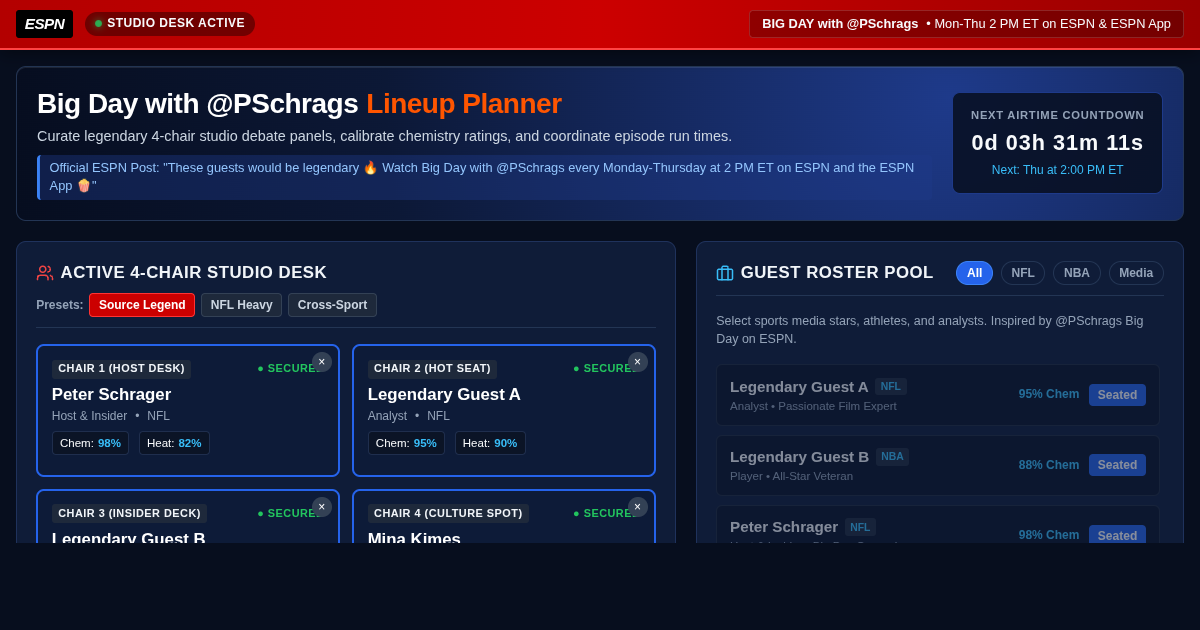 Big Day with @PSchrags - Guest Lineup & Broadcast Planner | ESPN preview