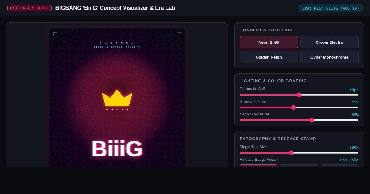 BIGBANG ‘BiiiG’ Concept Visualizer & Era Lab preview