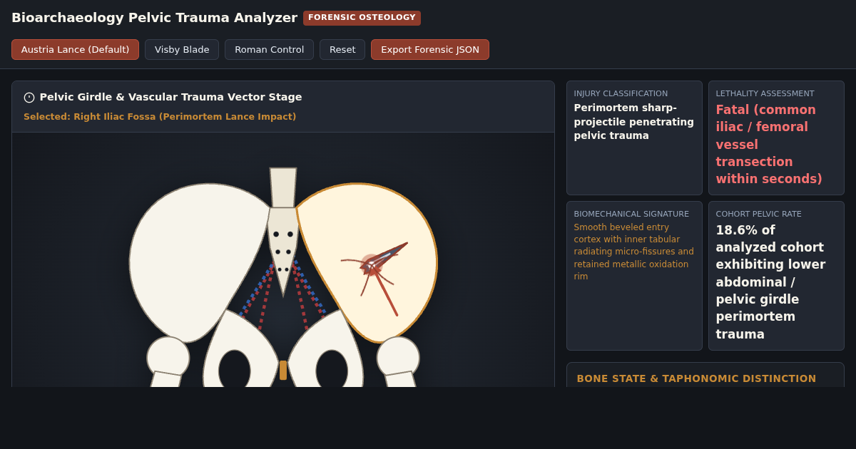 Bioarchaeology Pelvic Trauma & Mass Grave Casualty Analyzer preview