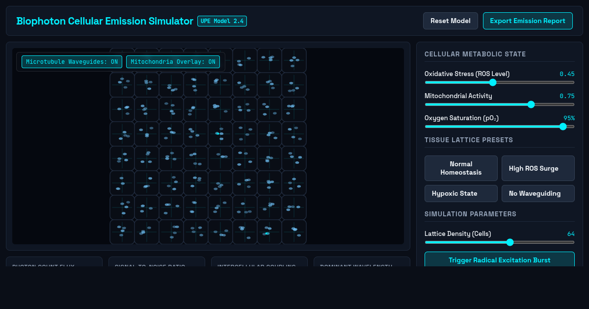 Biophoton Cellular Emission & Signaling Simulator preview
