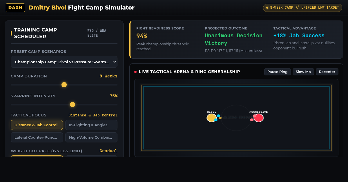 Dmitry Bivol Fight Camp & Tactical Matchup Simulator preview