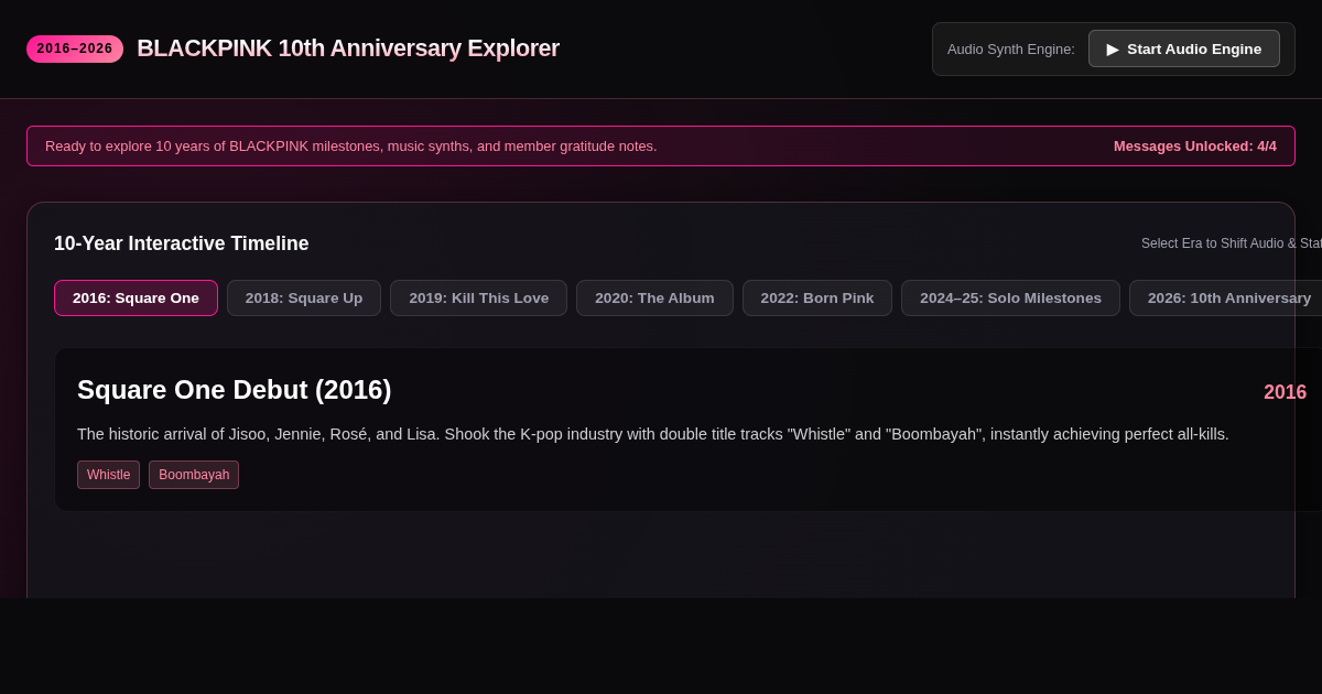 BLACKPINK 10th Anniversary Era & Gratitude Explorer preview