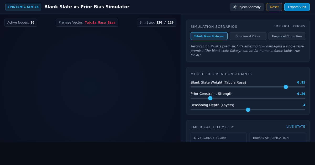 Blank Slate vs Prior Bias Simulator | AI & Cognitive Premise Dynamics preview