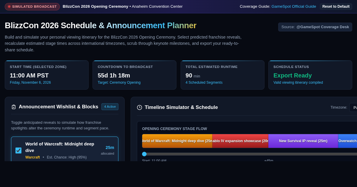 BlizzCon 2026 Schedule & Announcement Planner | GameSpot Guide preview