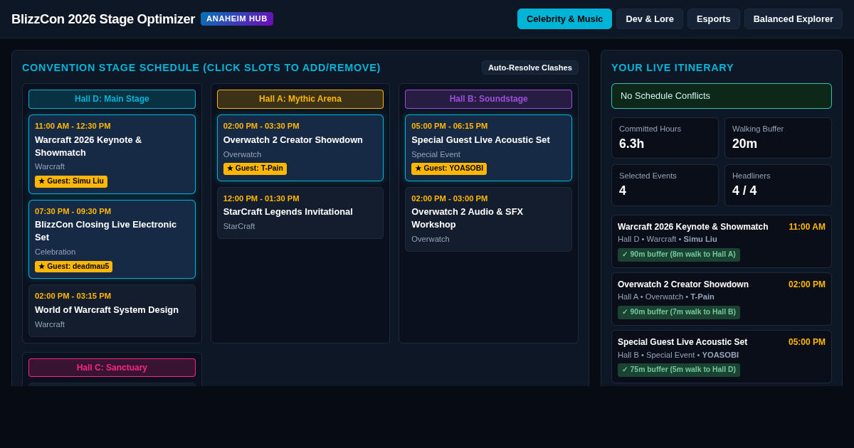 BlizzCon 2026 Stage & Guest Lineup Optimizer preview
