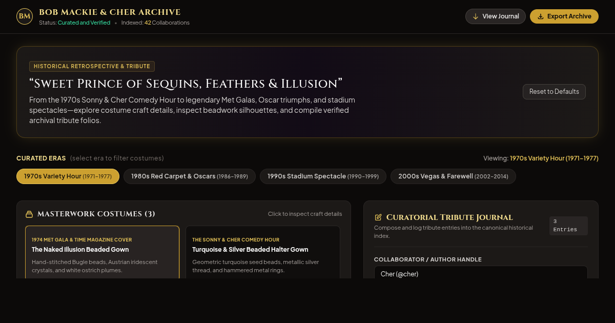Bob Mackie & Cher Iconic Design Archive preview