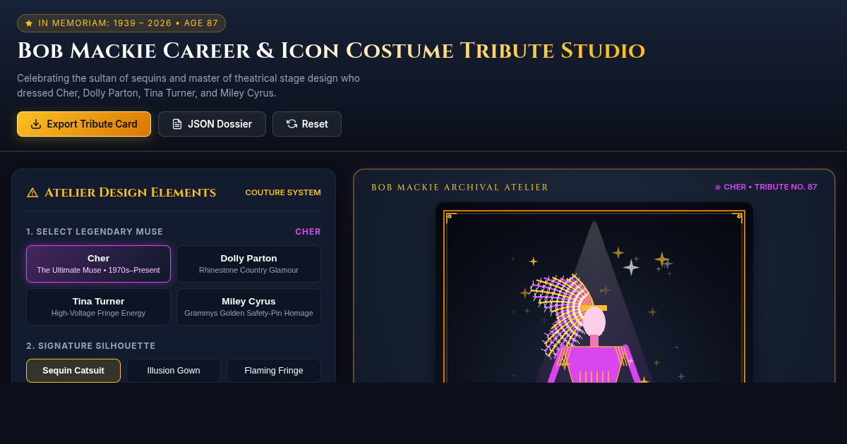 Bob Mackie Career & Icon Costume Tribute Studio preview