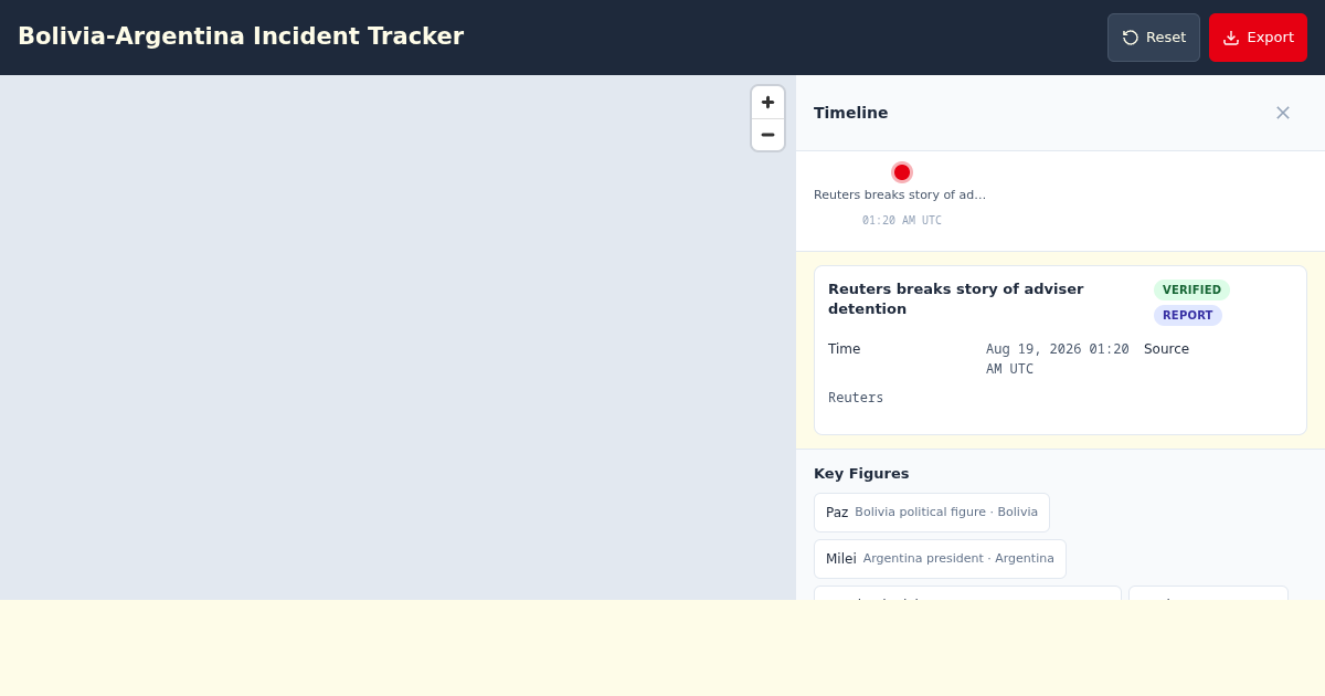 Bolivia-Argentina Incident Tracker preview