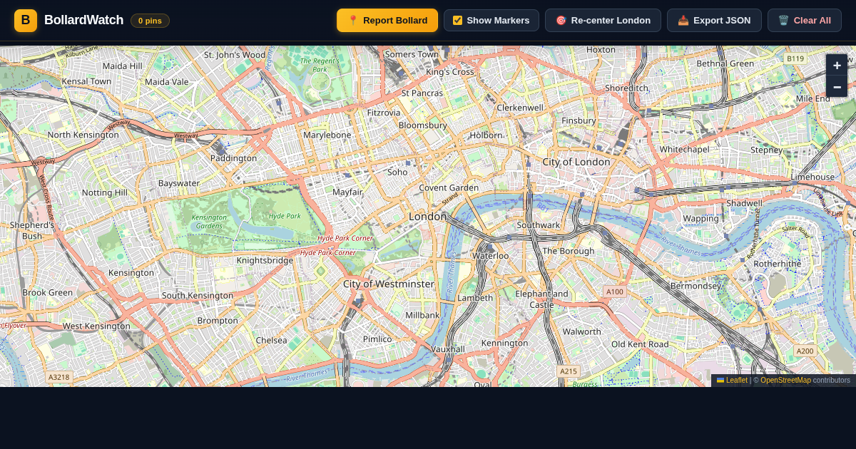 BollardWatch – Community Bollard Avoidance Map preview