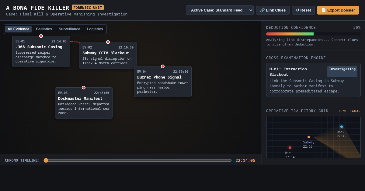 A Bona Fide Killer: Forensic Case Board & Final Kill Mystery preview