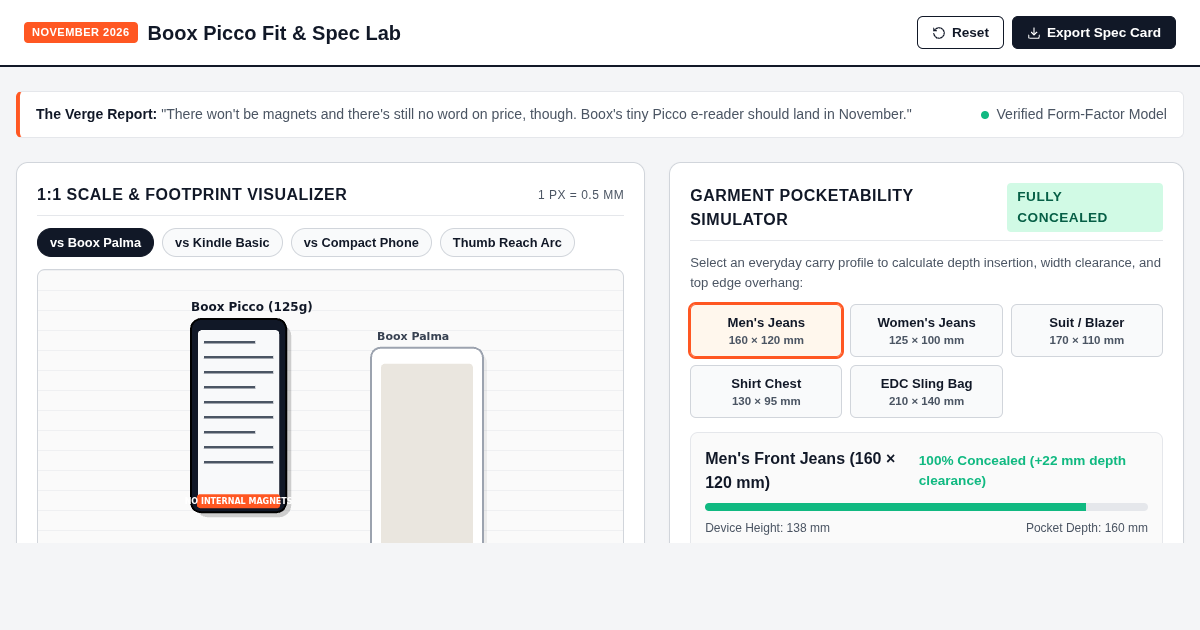 Boox Picco Pocket Fit & Spec Lab preview