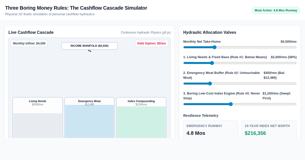 Three Boring Money Rules: The Cashflow Cascade Simulator preview