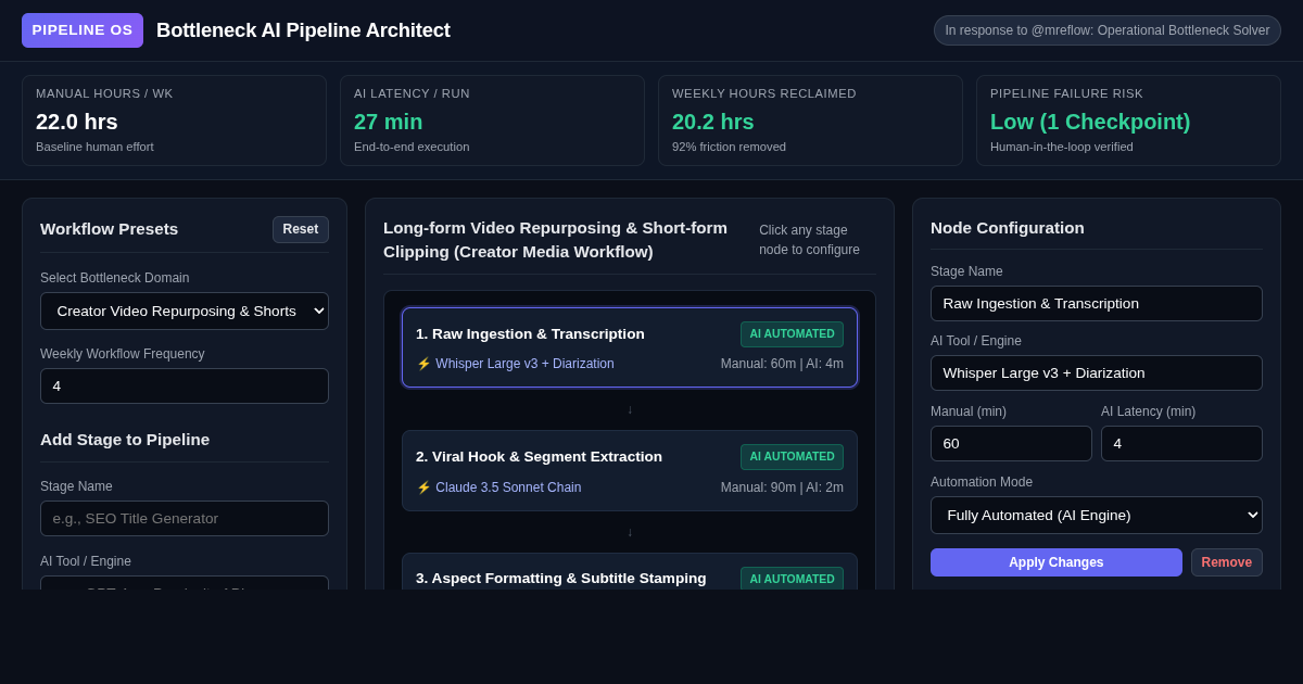 Bottleneck AI Pipeline Architect preview