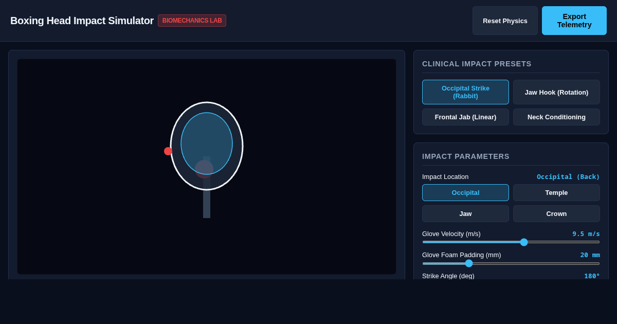 Boxing Head Impact & Brainstem Strain Biomechanics Simulator preview