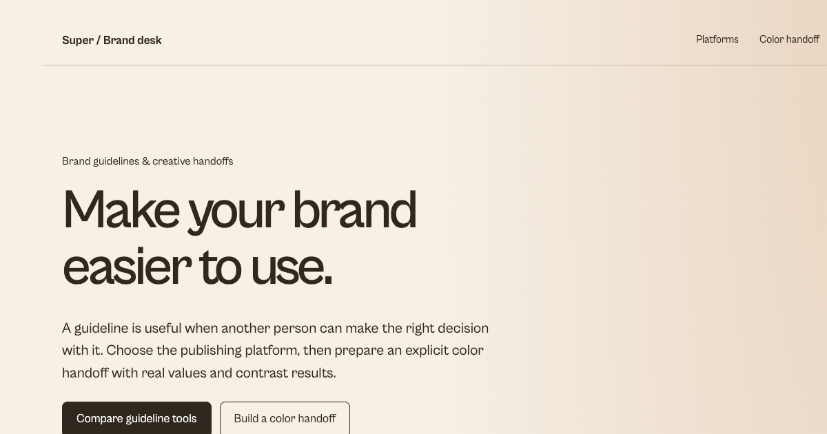Brand guidelines tools preview