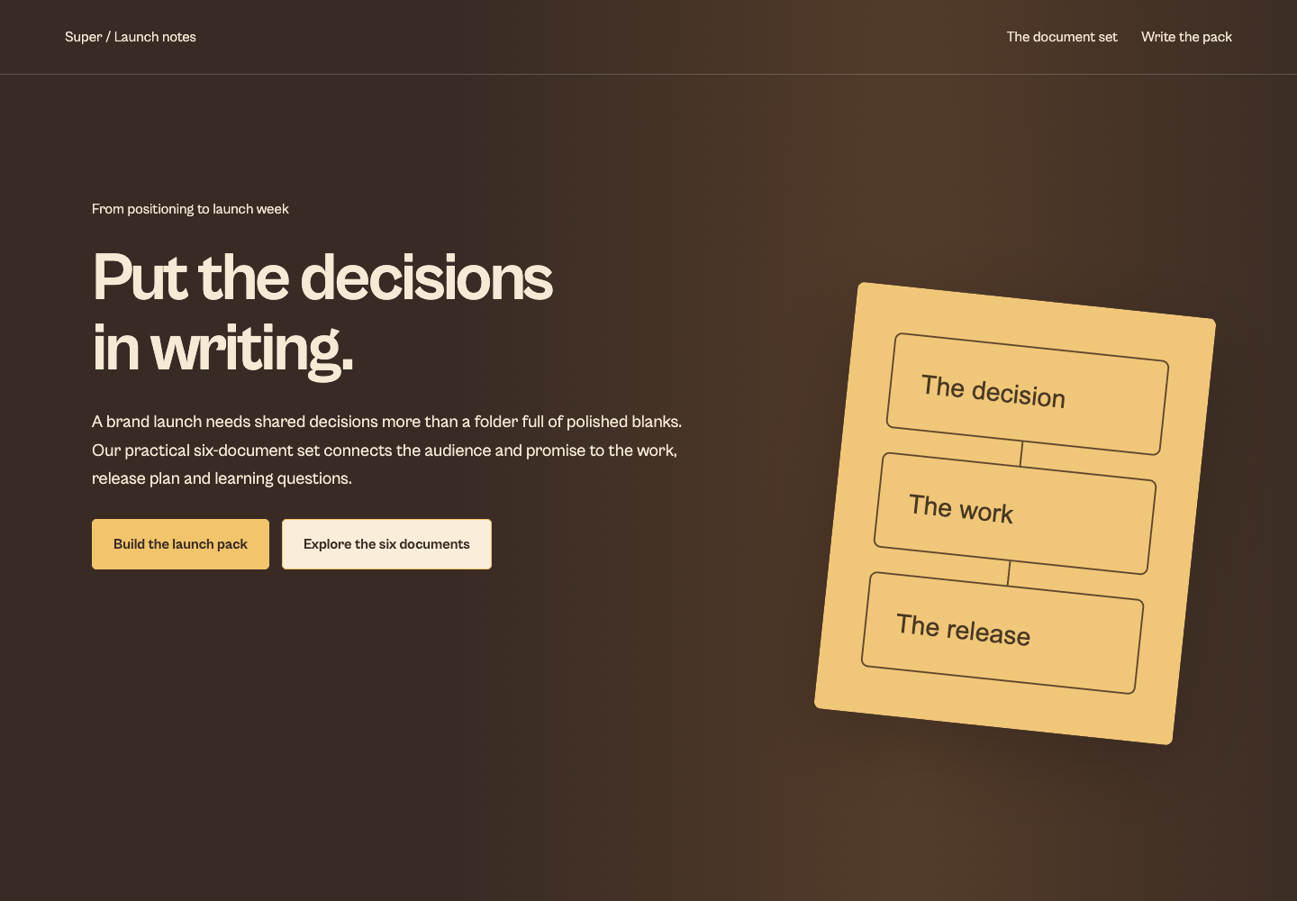 Six brand-launch documents and editable workspace | Super preview