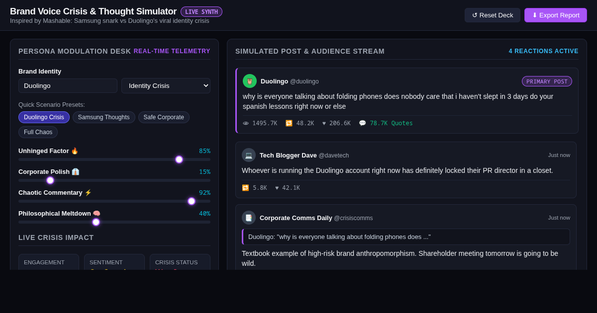 Brand Voice Crisis & Thought Simulator preview